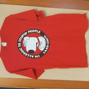 Family Brian I'm Allergic To Stupid People Red 2010 T-Shirt Size Large
